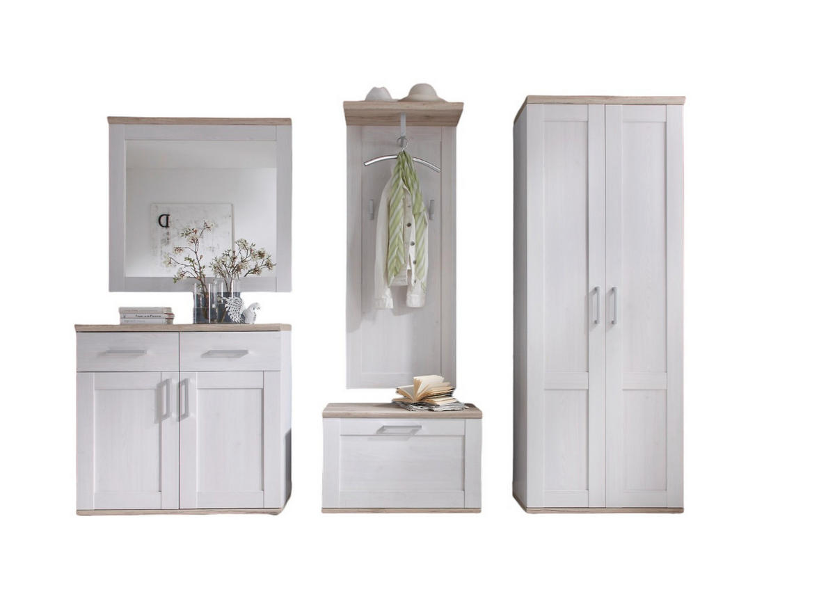 GARDEROBE 5-teilig in 248/201/39 cm - Weiß, Holz (248/201/39cm) - moebel dich auf