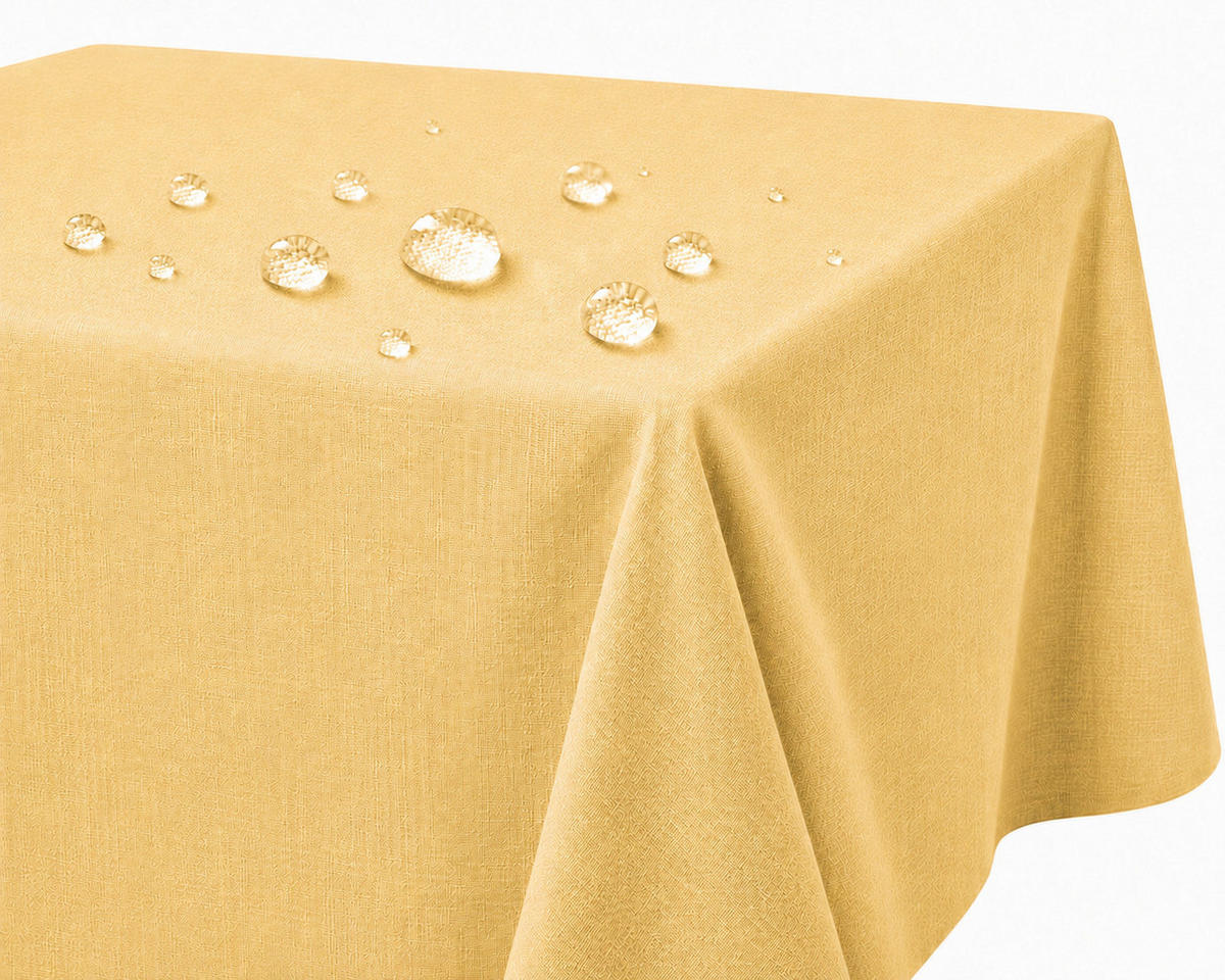TISCHDECKE Leinenoptik 90/90 cm eckig gelb - Gelb, Kunststoff (90/90cm) - TiborTex