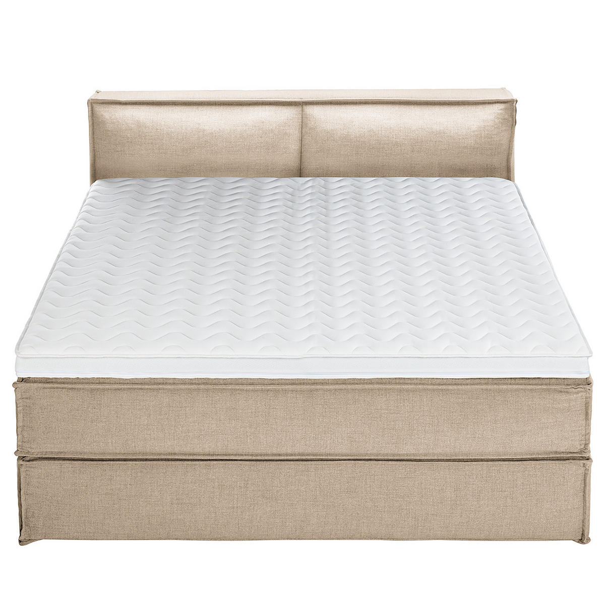 BOXSPRINGBETT mit Kopfteil - Premium - Beige, Textil (180/220cm) - home24