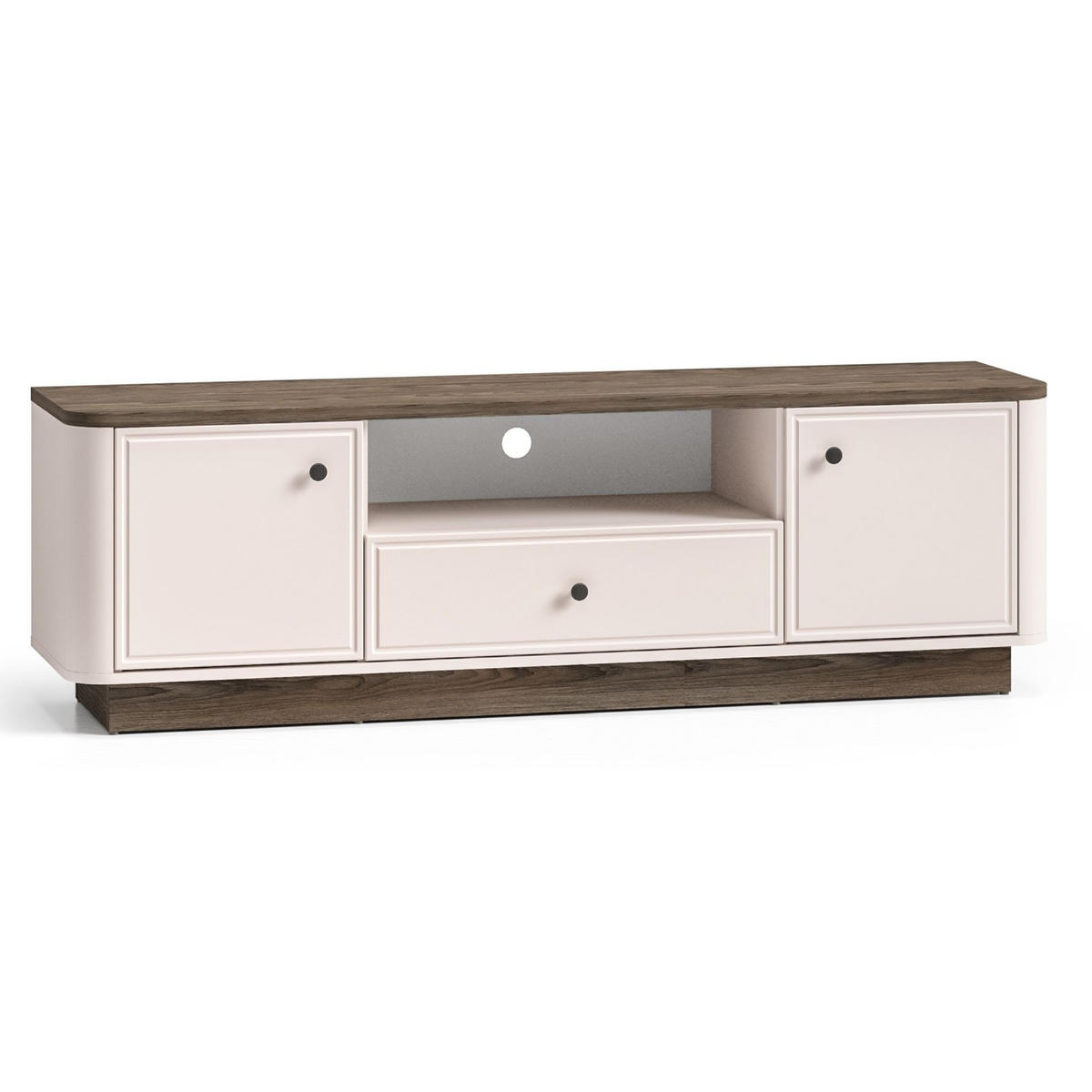 TV-LOWBOARD Vilavio Kaschmir/Eicheoptik Dunkel 160 cm - Taupe/Dunkelbraun, Holzwerkstoff/Metall (160/50/40cm) - Selsey