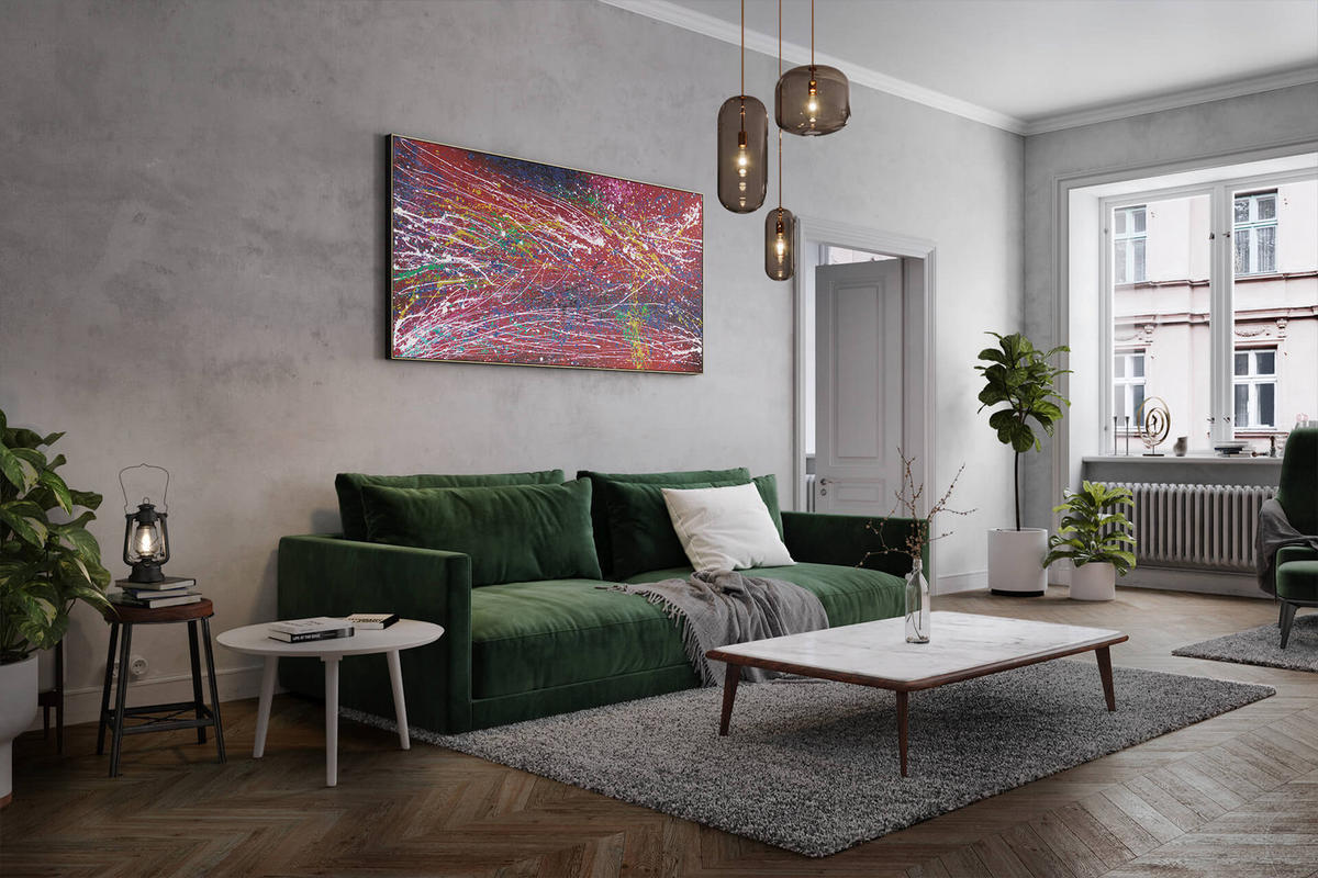 ÖLGEMÄLDE XXL Bunt 200/100 cm - Multicolor, Holz/Textil (6.68/100cm) - KUNSTLOFT