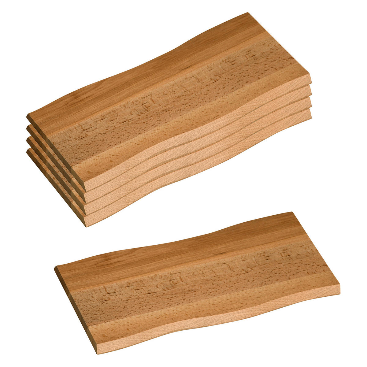 SCHNEIDEBRETTER, 5 Stück, Kernbuche - 38 x 17cm - Naturfarben, Holz (17/38cm) - Kesper