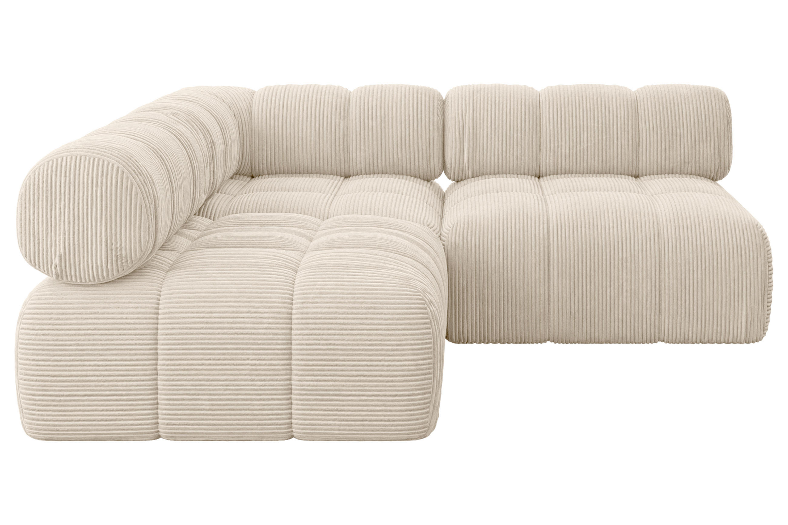 ECKSOFA modulares Sofa Samaro-L1 - 190x190x70 cm Beige Cord - Beige, Holzwerkstoff/Textil (190/190cm) - ALTDECOR