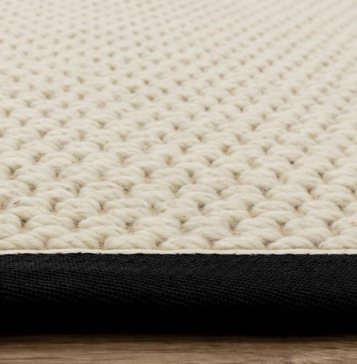 TEPPICH modern Wohn-/Schlafzimmer Wolle & Naturfaser ROKA Schwarz 160x230 cm - Schwarz, Naturmaterialien (160/230cm) - Novatrend