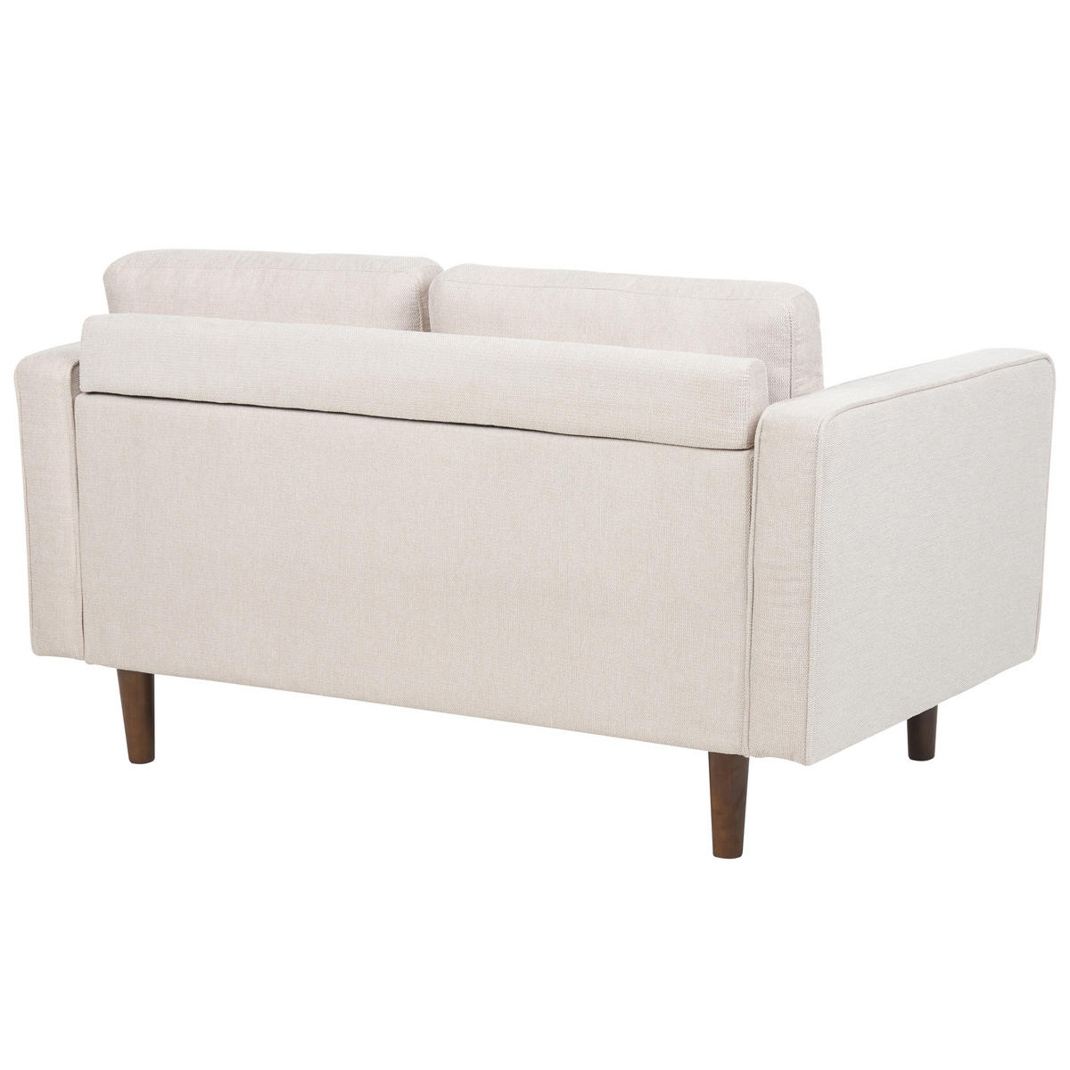 2-SITZER-SOFA hellbeige Nurmo - Dunkelbraun/Beige, Textil (140/78/74cm) - Beliani