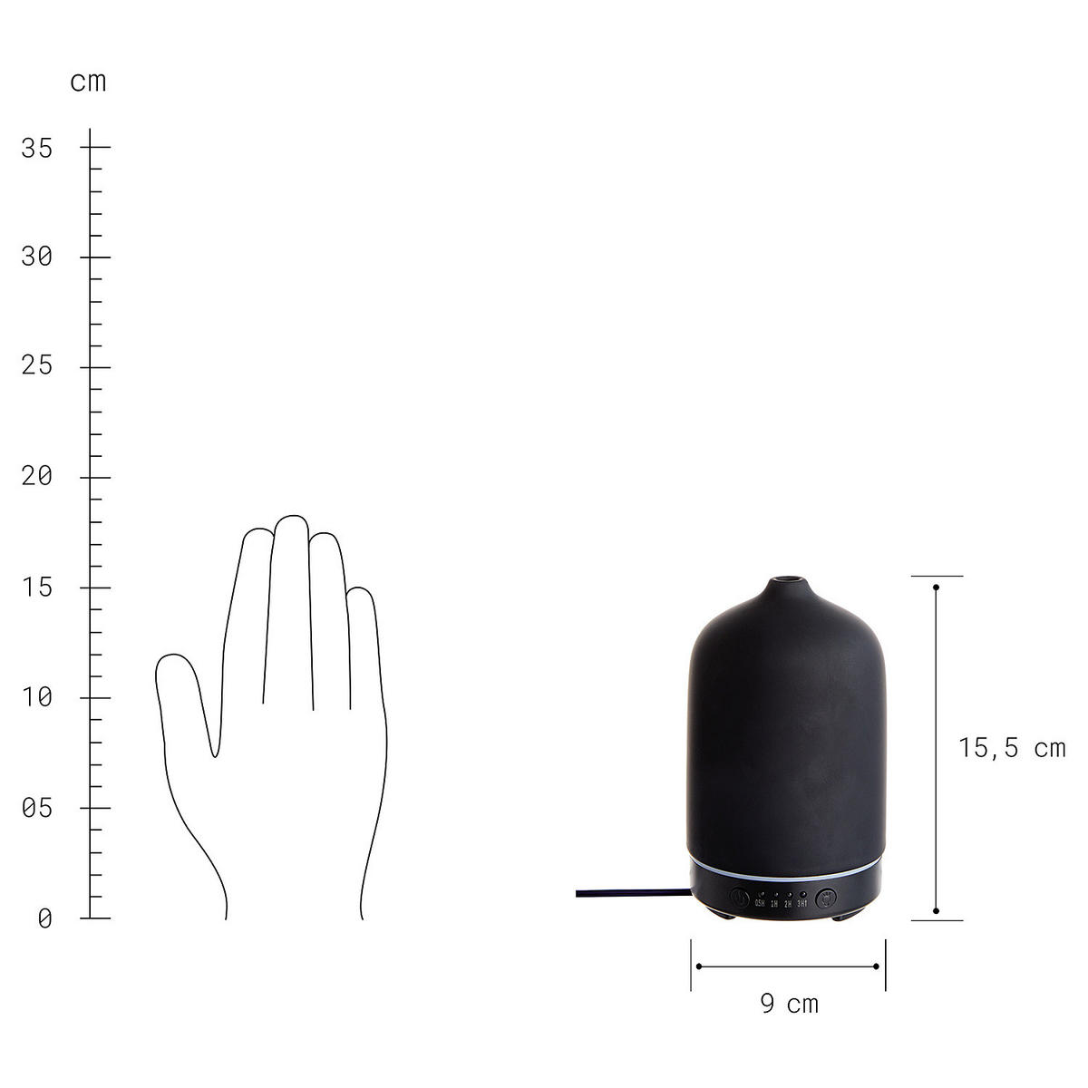 AROMA-DIFFUSER Cloud Nine - Schwarz, Kunststoff (9/16/9cm) - Butlers