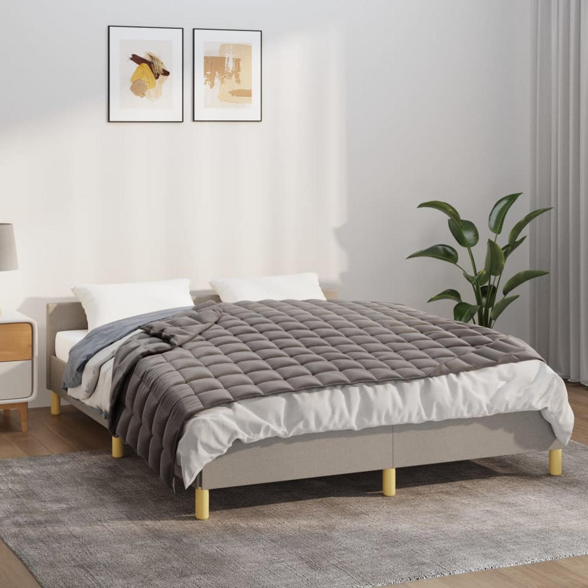 GEWICHTSDECKE Grau 135/200 Cm 6 Kg Stoff - Grau, Textil (135/200cm) - vidaXL