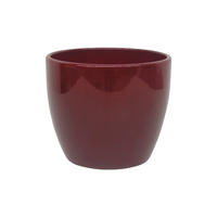 BLUMENTOPF Sylt Keramik rund glänzend Weinrot 11/9 cm - Weinrot, Keramik (9.5cm) - LENI