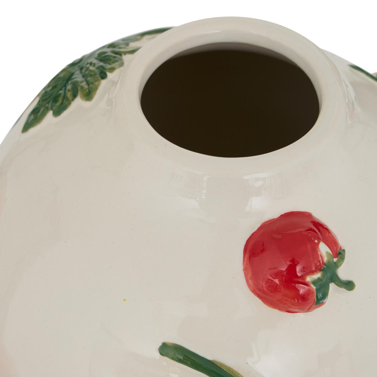 VASE mit Tomatenmotiv 20,6/19,8/25,5 cm - Beige, Keramik (25.5cm) - Atmosphera Createur d´interieur