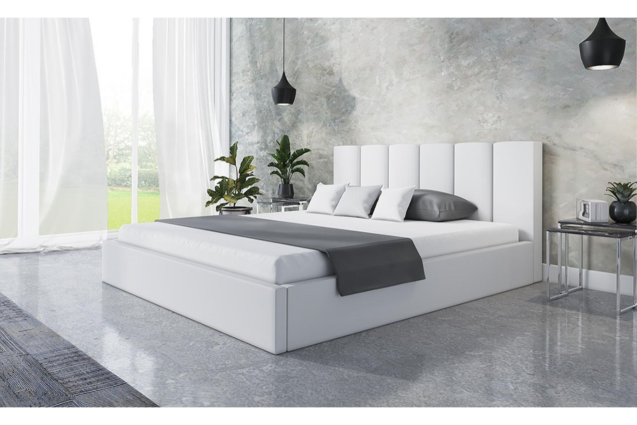POLSTERBETT TOKIO SLIM, 120 x 200 cm mit Bettkasten und Lattenrost aus Holz, Farbe: Hellgrau, Velourestoff - Hellgrau, Holz/Kunststoff (120/200cm) - Alpi-Möbel