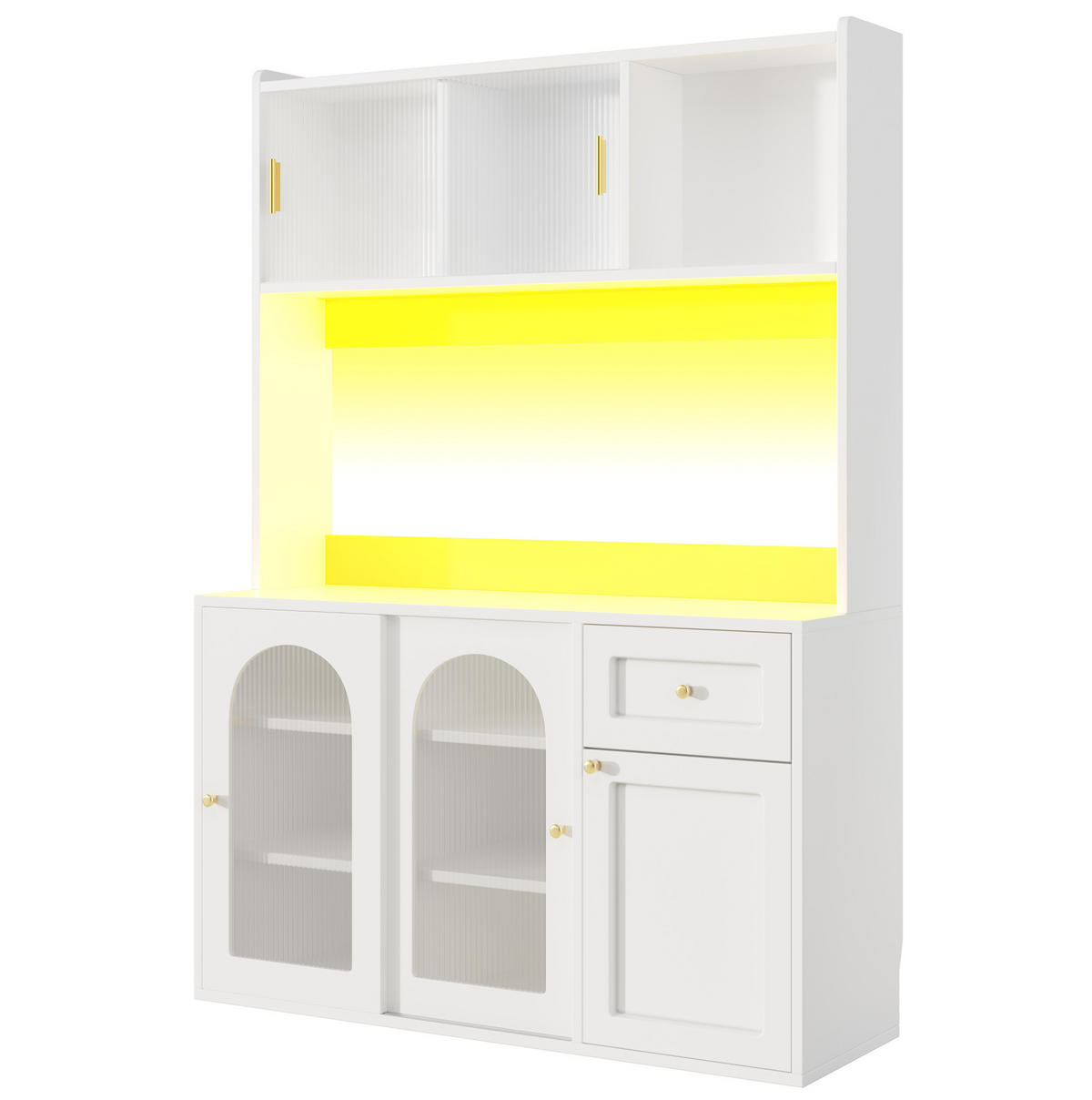 HOCHSCHRANK mit LED 120 x 35 x 167 cm Weiß - Weiß, Holzwerkstoff (35/167/120cm) - Meubliv