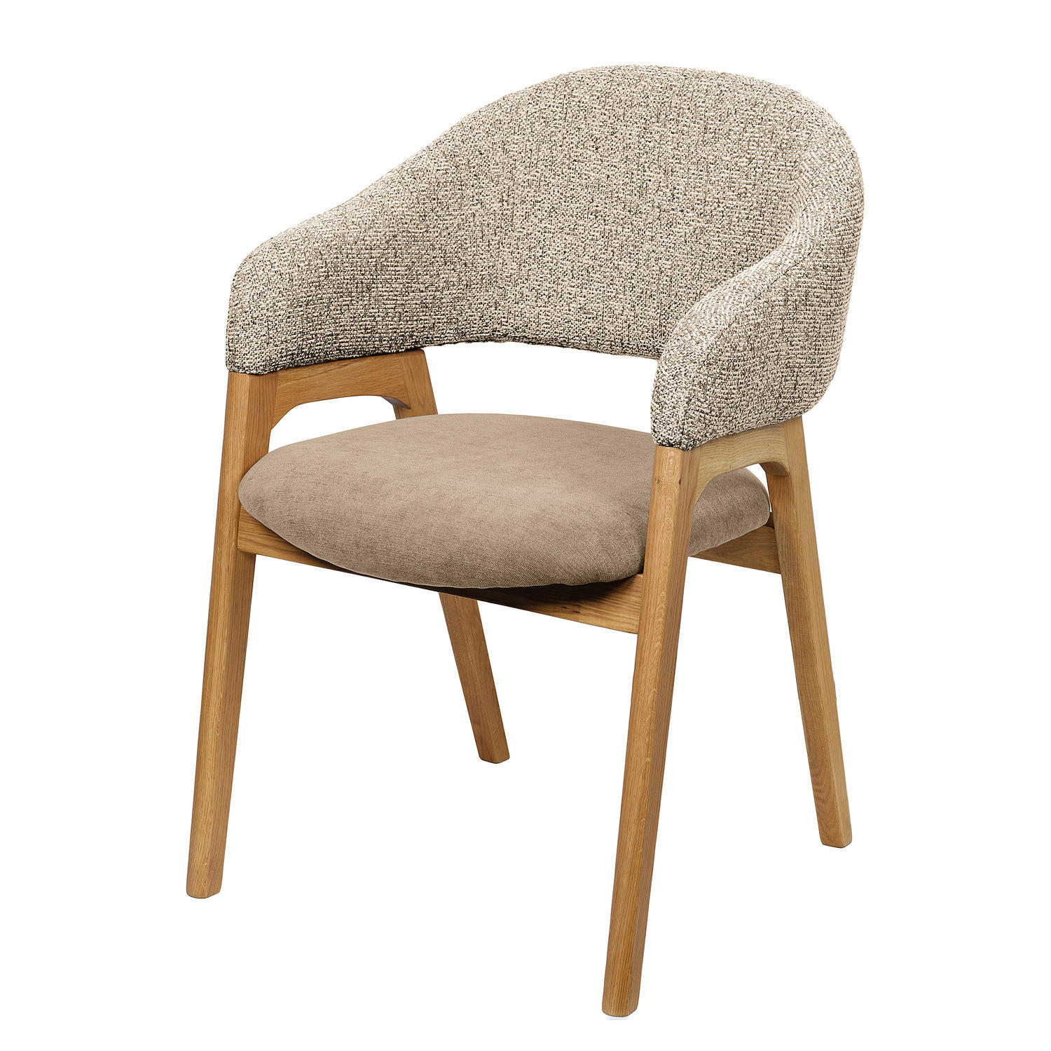 ARMLEHNENSTUHL - Taupe, Holz/Textil (60/82/59cm) - home24
