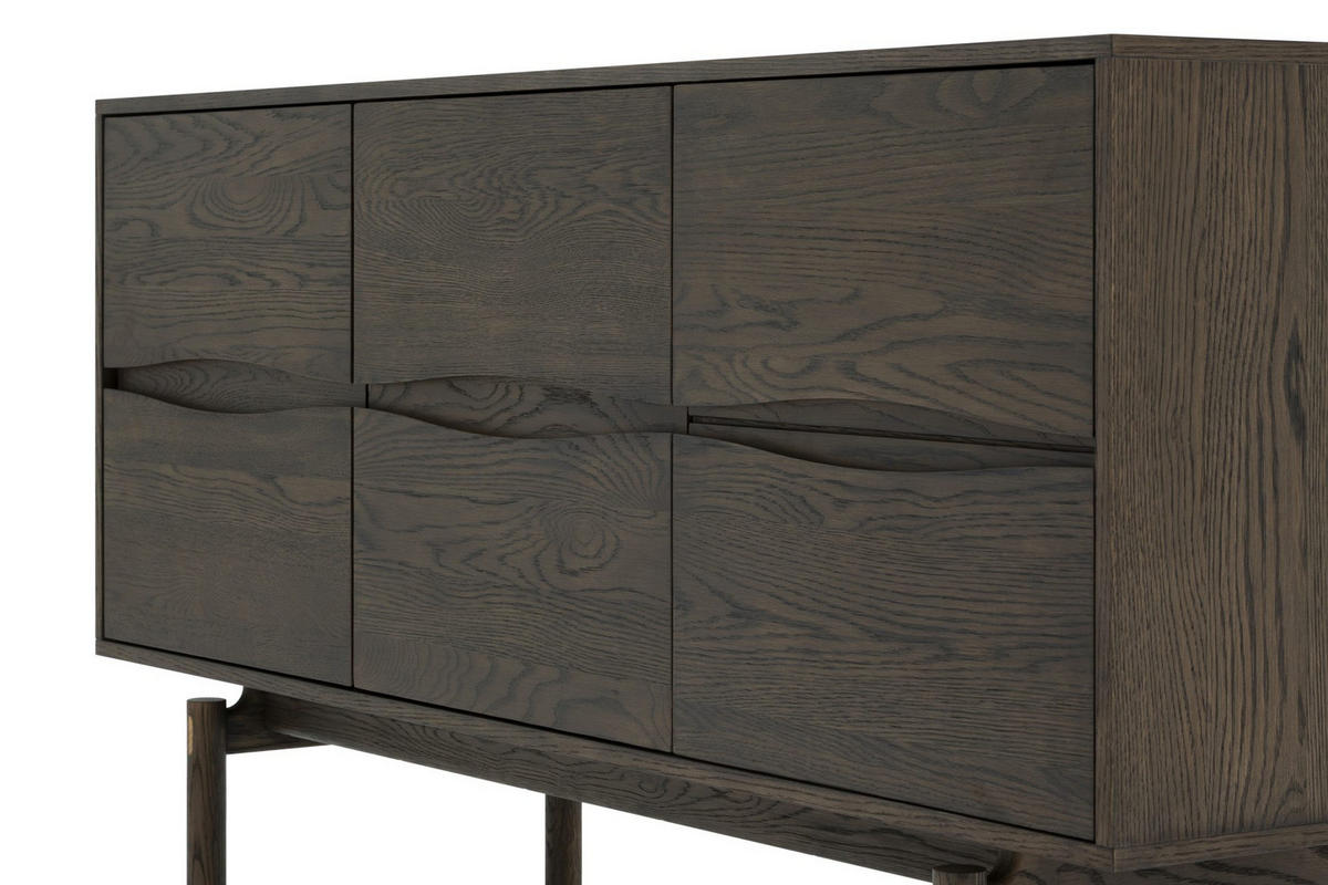 SIDEBOARD Celeste, Braune Massiveiche - Braun, Holz (45/82/150cm) - WOODEK