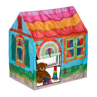 SPIELZELT Mehrfarbig Hausform Polyester 103x96x75 cm - Multicolor, Kunststoff/Textil (96/75cm) - Relaxdays