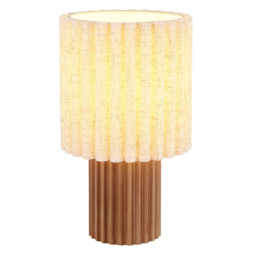 NACHTTISCHLAMPE JANNIE Holz Braun Retro - Braun, Holz (18/18/30cm) - Globo Lighting