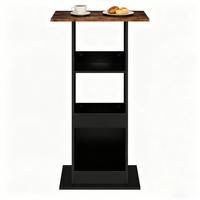 BARTISCH DE-37227 quadratisch mit 3 Fächern Rustikales Braun - Schwarz, Holzwerkstoff (60/60/109cm) - ComfortXL