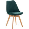 STUHL Samt grün - Eukalyptusholzfarben/Grün, Holz/Textil (49/83/50cm) - CLP