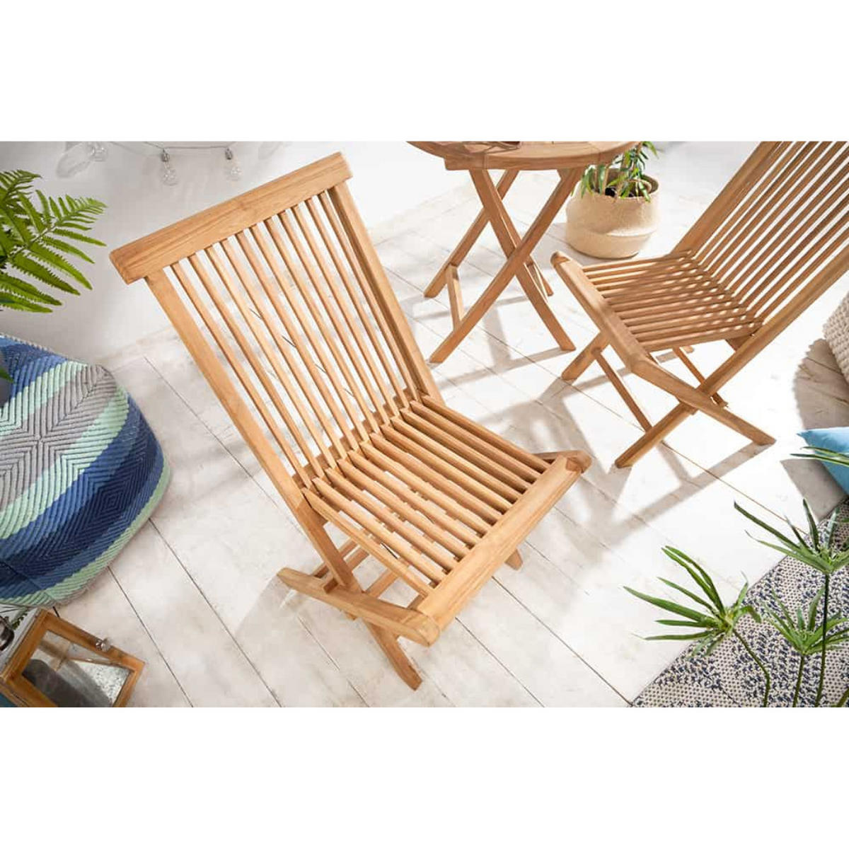 GARTENSTUHL EMPIRE TEAK Teakholz klappbar Hochlehner wetterfest - Braun, Holz (47/89/63cm) - riess-ambiente