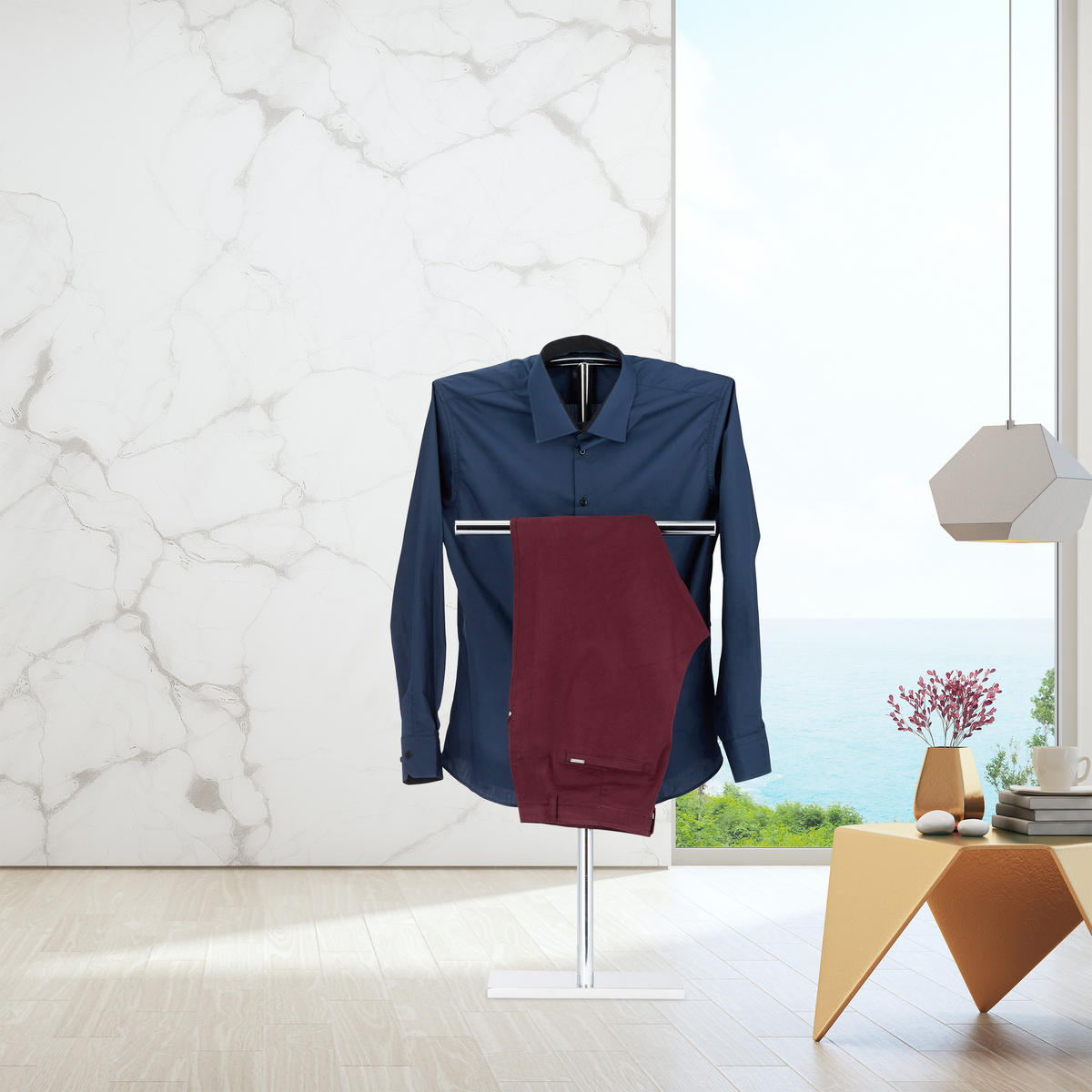 HERRENDIENER - Silberfarben, Kunststoff/Metall (49/106/20cm) - Relaxdays