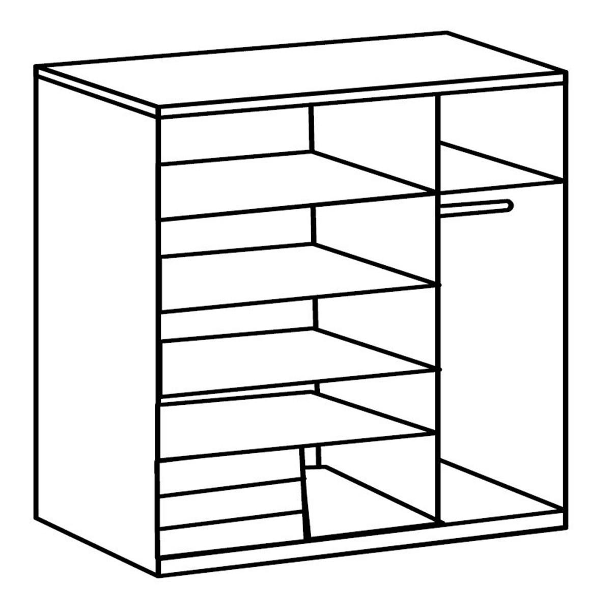SCHWEBETÜRENSCHRANK Emden Plankeneiche / weiß 135 / 64 / 198cm - Eichefarben/Braun, Holz/Holzwerkstoff (135/198/64cm) - Wimex
