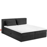 BOXSPRINGBETT ROTI mit Stauraum, dunkelgrau - Dunkelgrau/Schwarz, Holz/Holzwerkstoff (180/200cm) - KONSIMO®