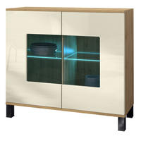 KOMMODE Grömitz Creme Hochglanz - Creme, Holzwerkstoff (92.5/84.5/35cm) - Vladon