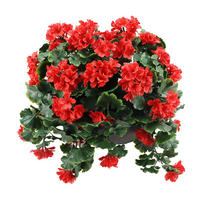 KUNSTPFLANZE Künstliche Geranien Balkonkasten - Susanne 46 cm - Rot, Kunststoff (36cm) - aplanta