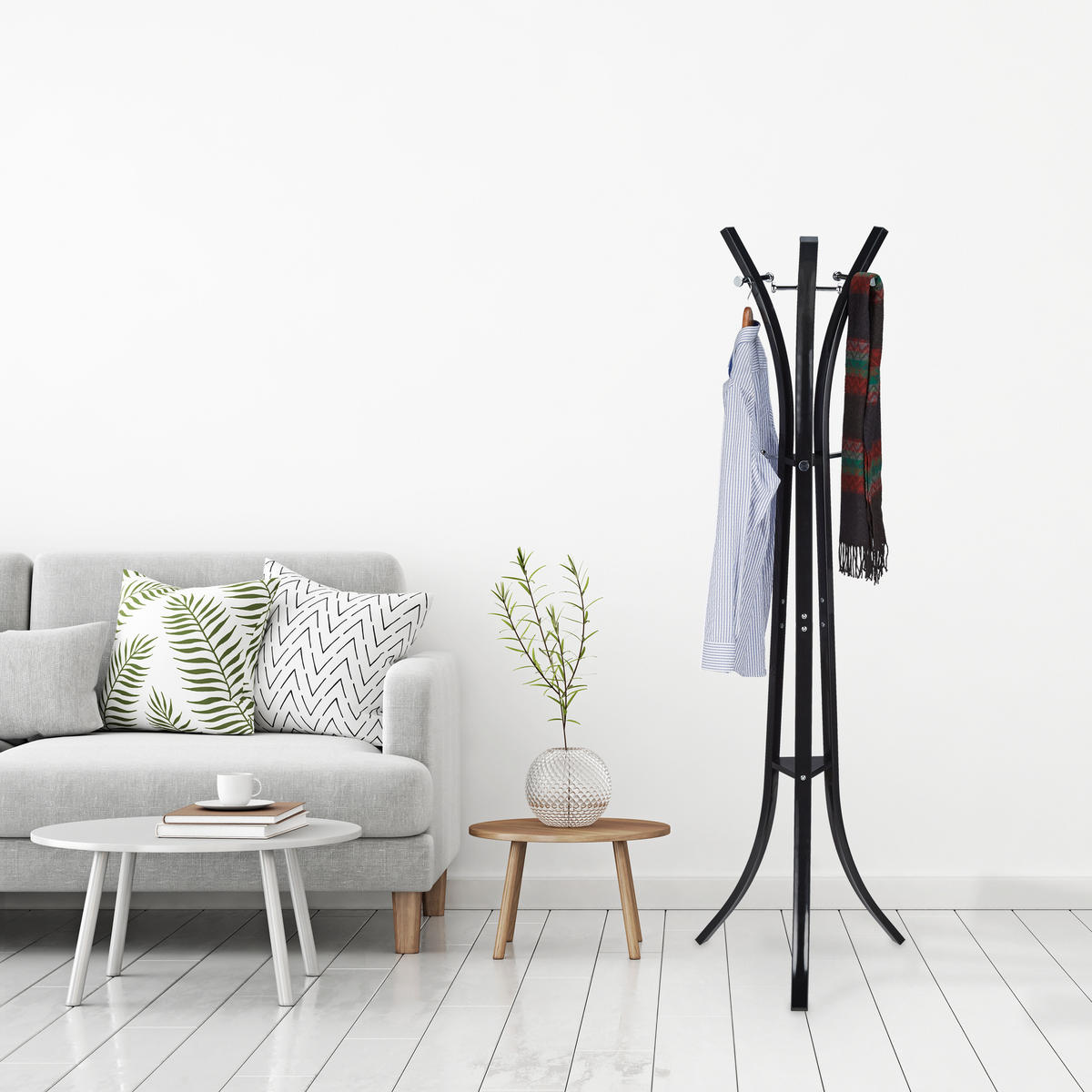 GARDEROBENSTÄNDER - Schwarz, Metall (55/175/55cm) - Relaxdays