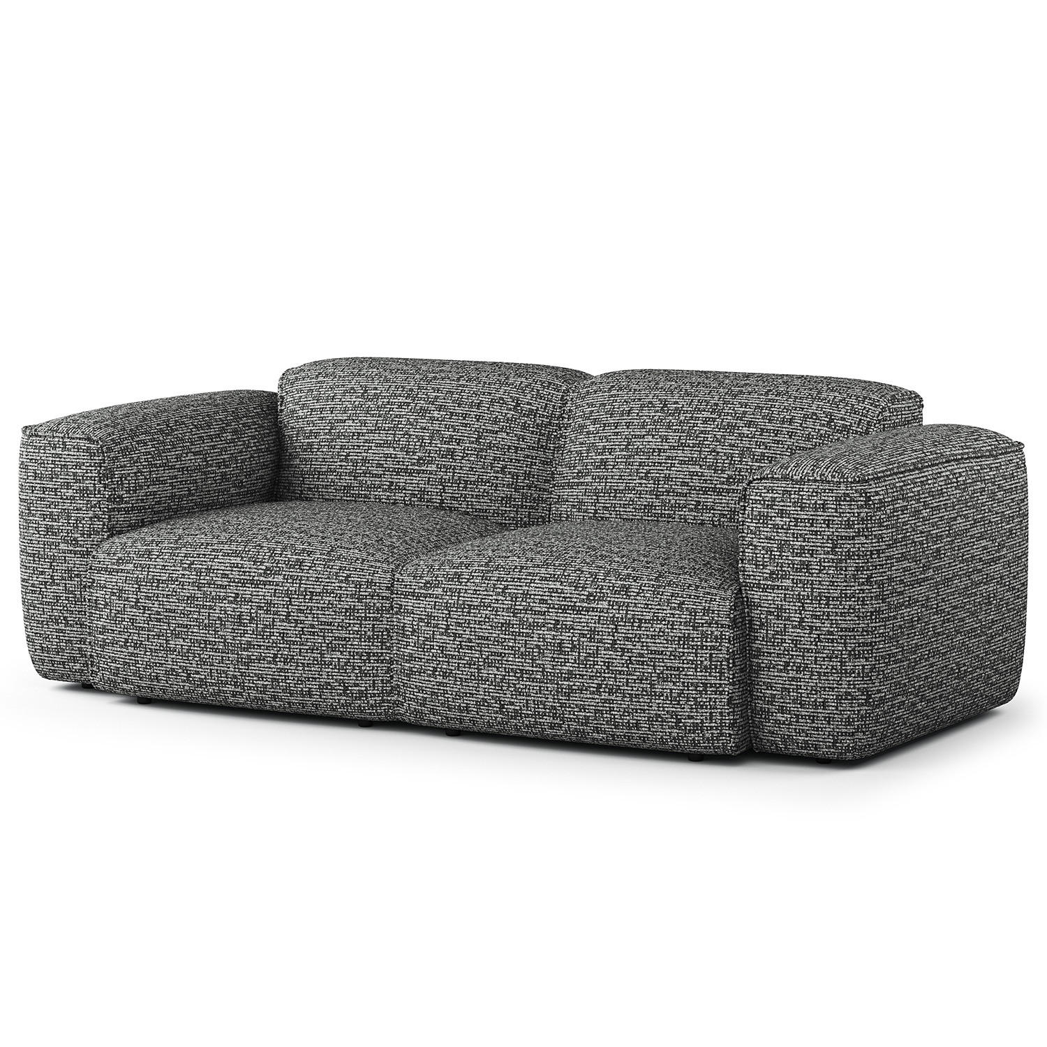 2-SITZER SOFA - Schwarz/Grau, Kunststoff/Textil (220/71/102cm) - home24