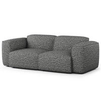 2-SITZER SOFA - Schwarz/Grau, Kunststoff/Textil (220/71/102cm) - home24