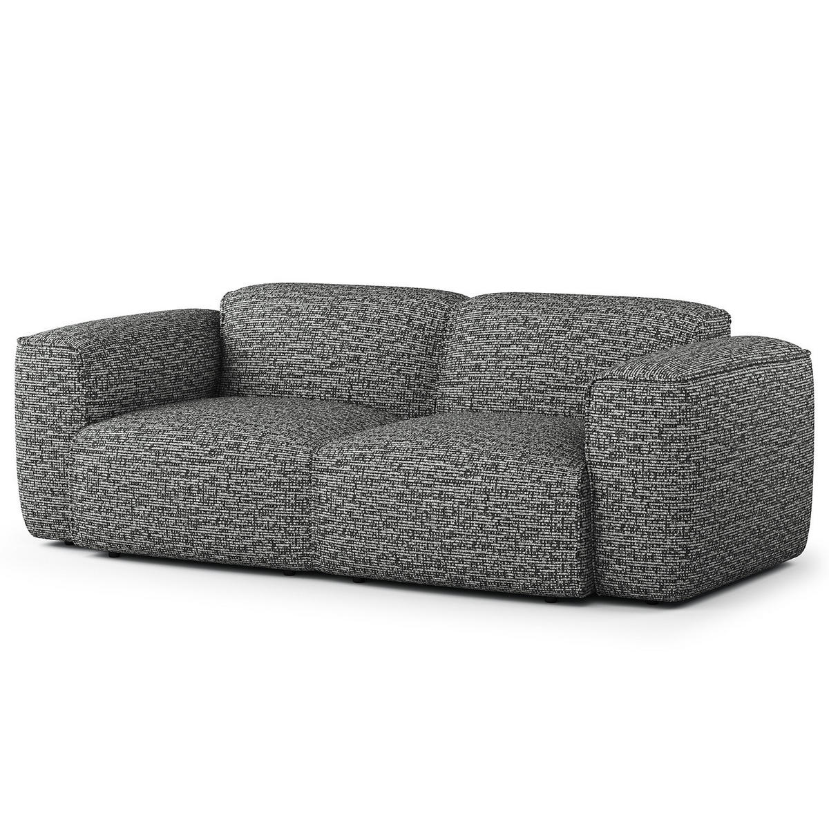 2-SITZER SOFA - Schwarz/Grau, Kunststoff/Textil (220/71/102cm) - home24