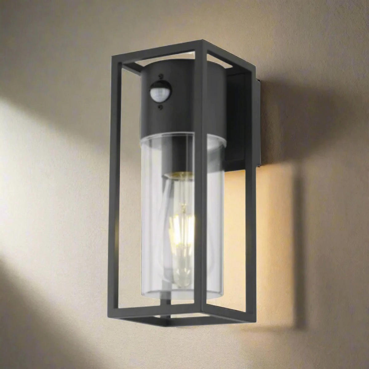 AUSSENWANDLEUCHTE ZOEY Anthrazit Dunkelgrau E27 Klarer Diffusor IP54 - Anthrazit, Metall (11/27/13.5cm) - CGC Europe