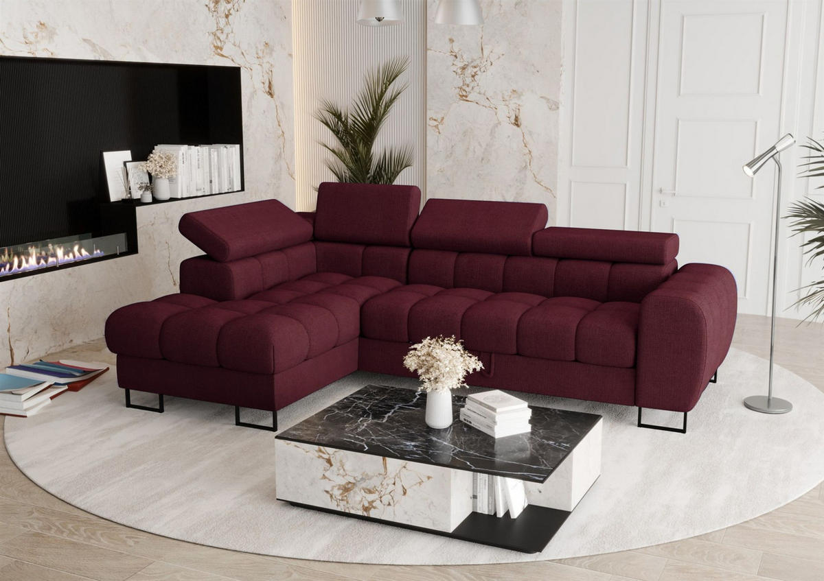 ECKSOFA Bastien Mit Schlaffunktion - Rot, Holzwerkstoff/Textil (170/260cm) - Fun Möbel