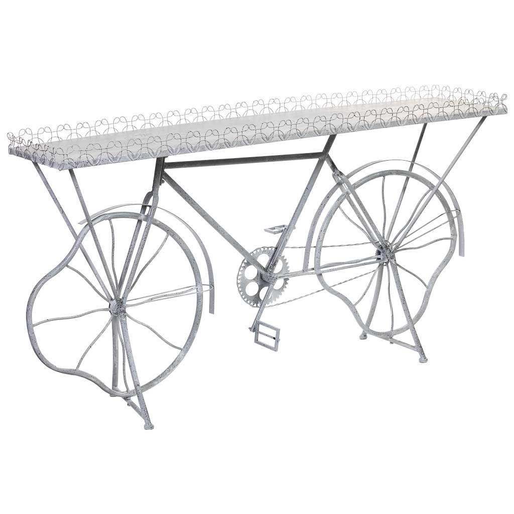 KONSOLENSTISCH Fahrrad aus Metall 177x41x92 cm Grau - Grau, Metall (41.28/177.17/92.71cm) - Wanderlust