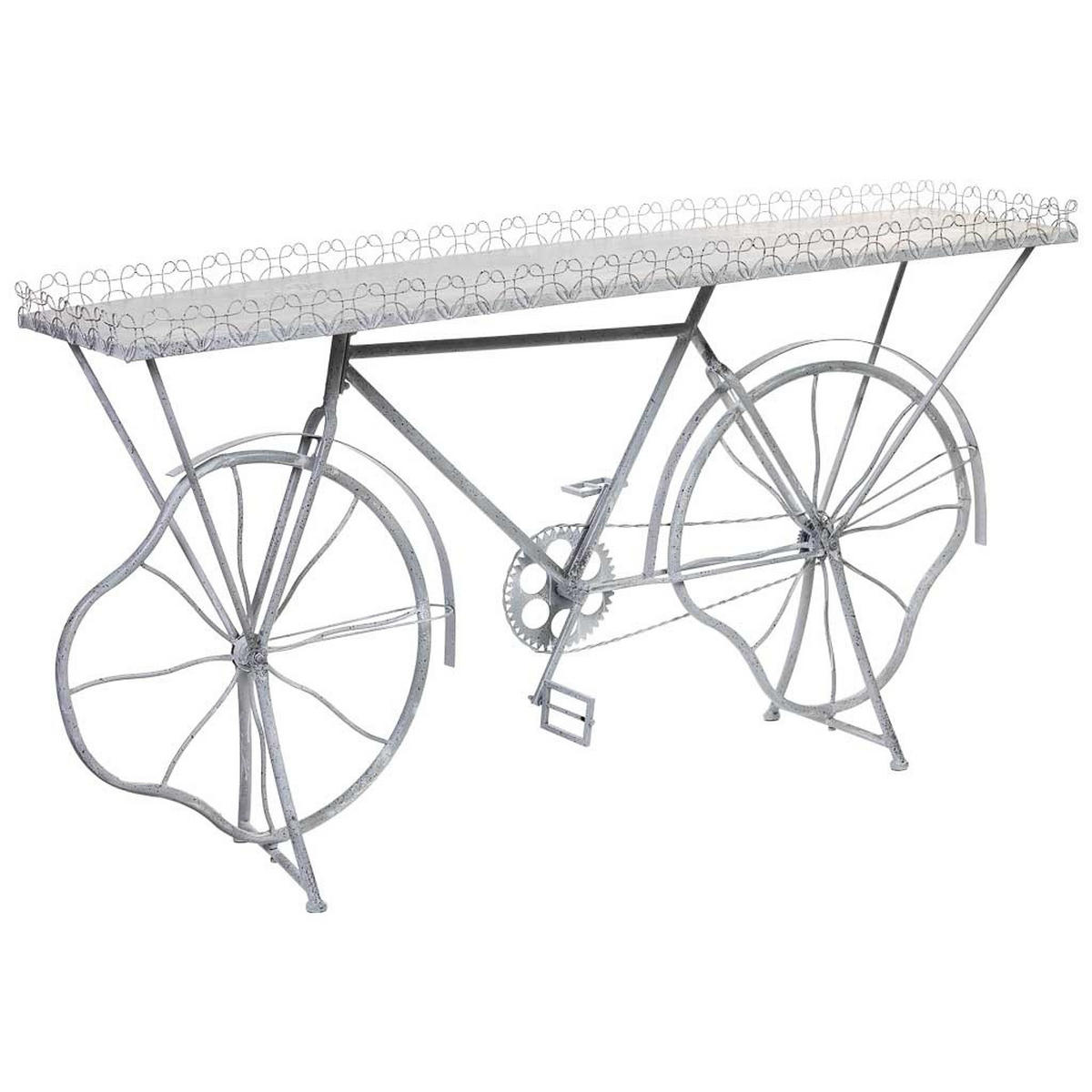 KONSOLENSTISCH Fahrrad aus Metall 177x41x92 cm Grau - Grau, Metall (41.28/177.17/92.71cm) - Wanderlust