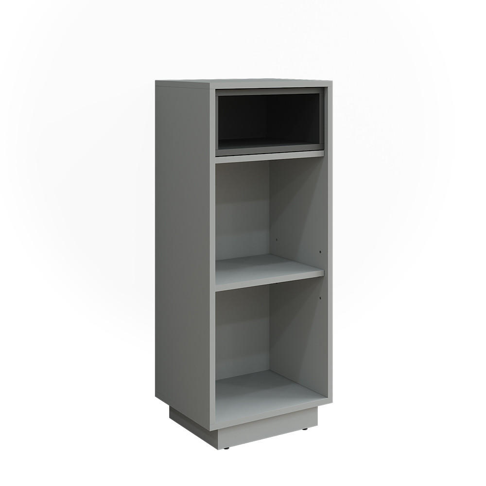 MIDISCHRANK Beatrice Grau/Anthrazit 38 x 93 cm mit 3 Fächern - Grau, Holzwerkstoff (38/93/30cm) - Vicco