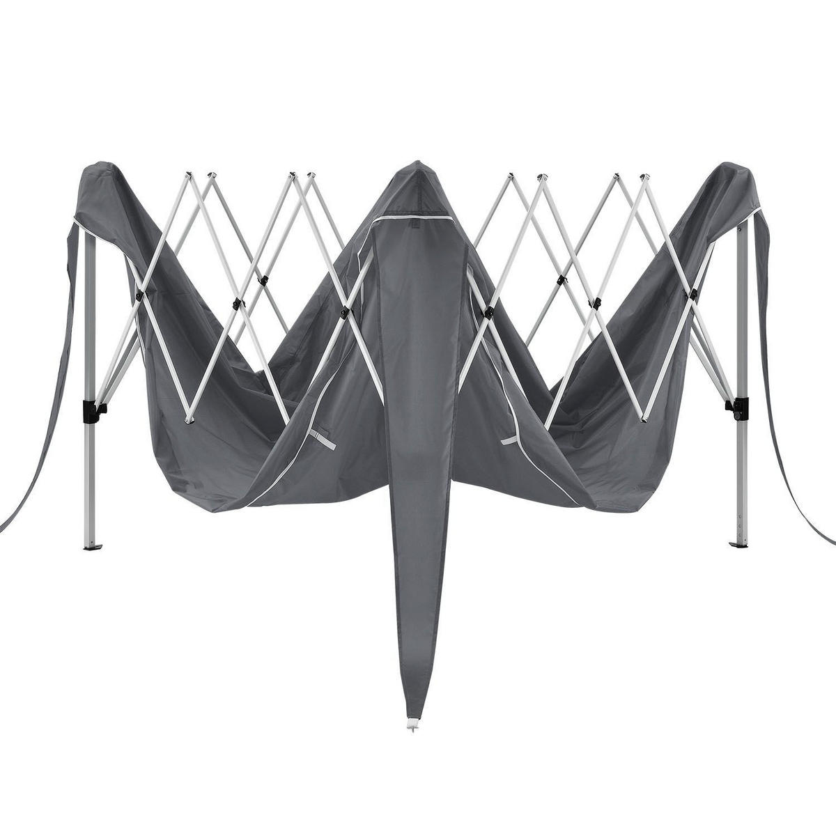 FALTPAVILLON Vivara grau 3x3 m mit Tragetasche - Grau, Metall (300/250/300cm) - Juskys