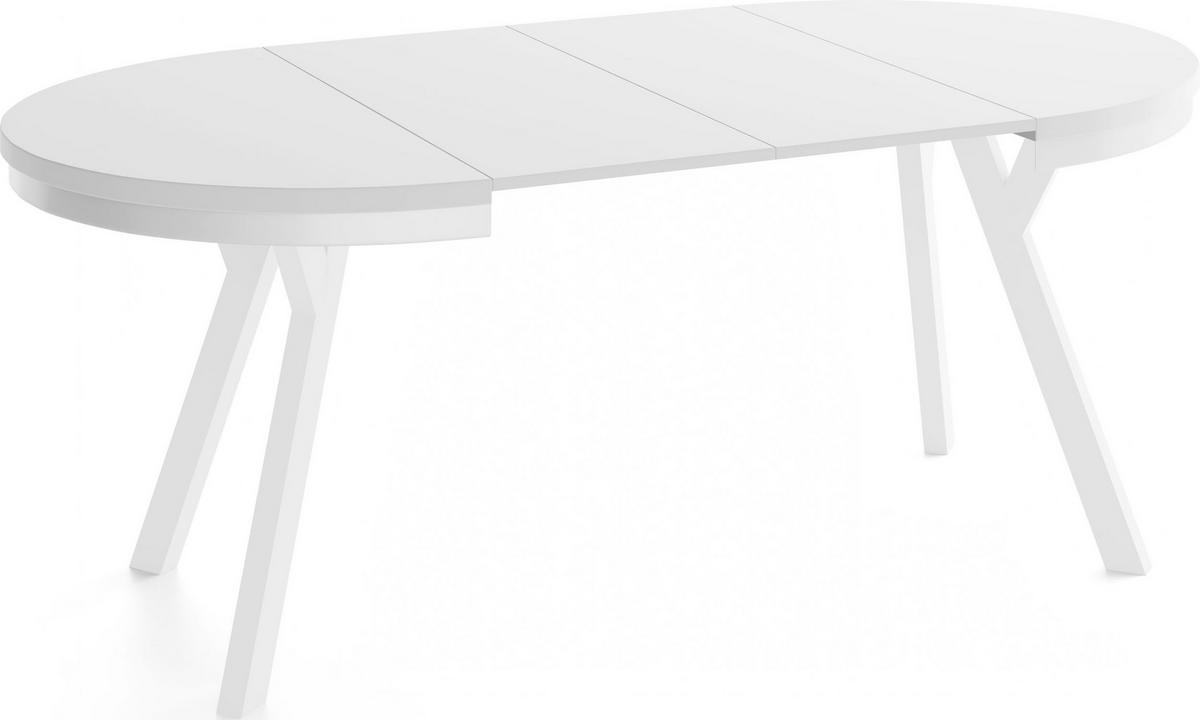 ESSTISCH Vero Neo Weiß rund ausziehbar verlängerbar, Weiß 100-200/100/77 cm - Weiß, Holz/Holzwerkstoff (100/100/77cm) - WFL GROUP