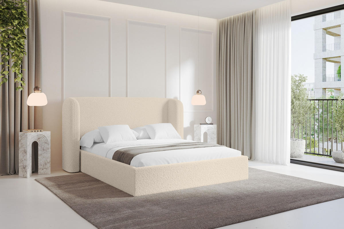 POLSTERBETT mit Bettkasten und Lattenrost, Boxbett ohne Matratze - ESTI 160x200 Dunkelbeige - Cappuccino, Holzwerkstoff/Textil (160/200cm) - ALTDECOR