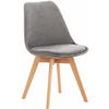 STUHL Samt grau - Eukalyptusholzfarben/Grau, Holz/Textil (49/83/50cm) - CLP