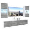 WOHNZIMMERWAND Schrankwand mit LED Glamour Holz - Grau, Holz (200/180/36cm) - B BELINI GROUP