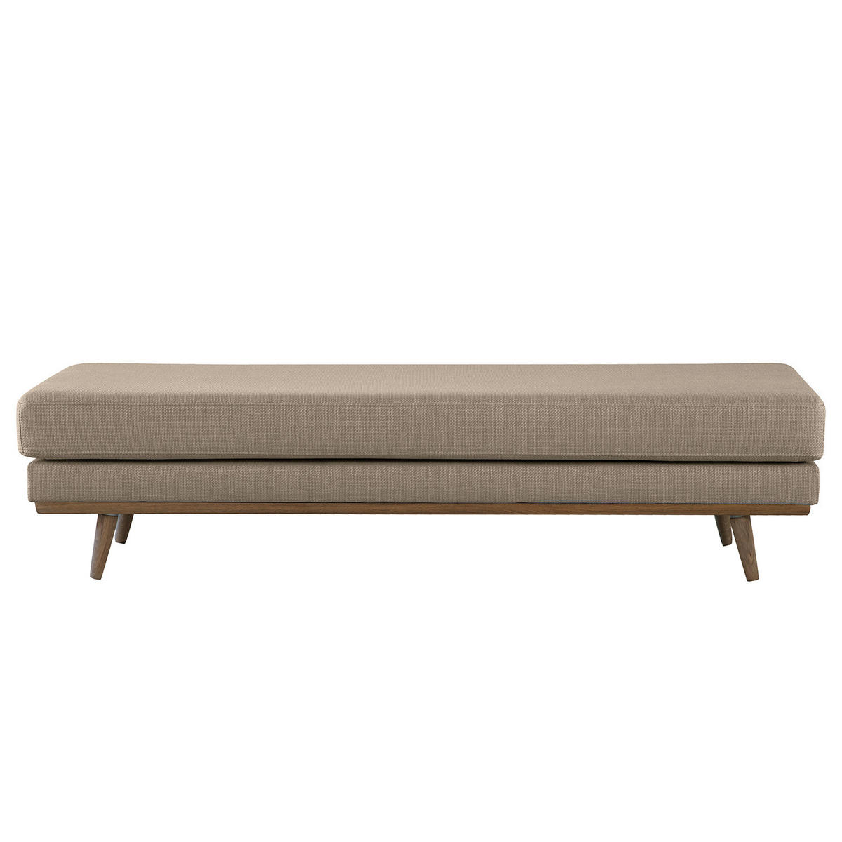 HOCKERBANK - Taupe/Eichefarben, Eichenholz/Textil (180/43/81cm) - home24