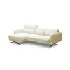 ECKSOFA BARILLO - Verstellbarer Rückenlehne, Stahlfüße, Elegante Armlehnen, Drei Rückenkissen, Freistehend, 261x170x97 cm Linke, Platin - Platinfarben, Holz/Textil (170/261cm) - DomoHome