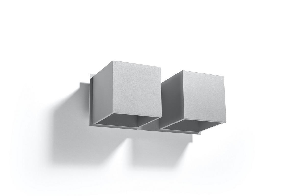 LED WANDLEUCHTE Aluminium Grau 2-flammig - Grau, Metall (12/26/12cm) - Sollux Lighting
