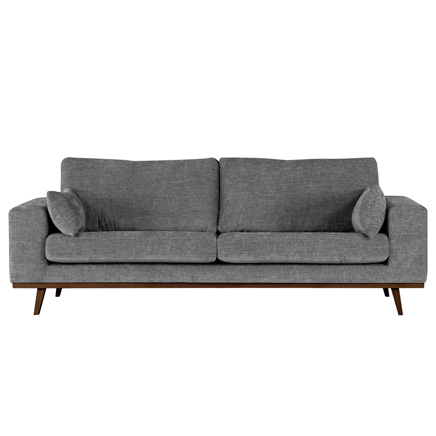2-SITZER SOFA - Dunkelgrau/Buchefarben, Buchenholz/Textil (197/81/88cm) - home24