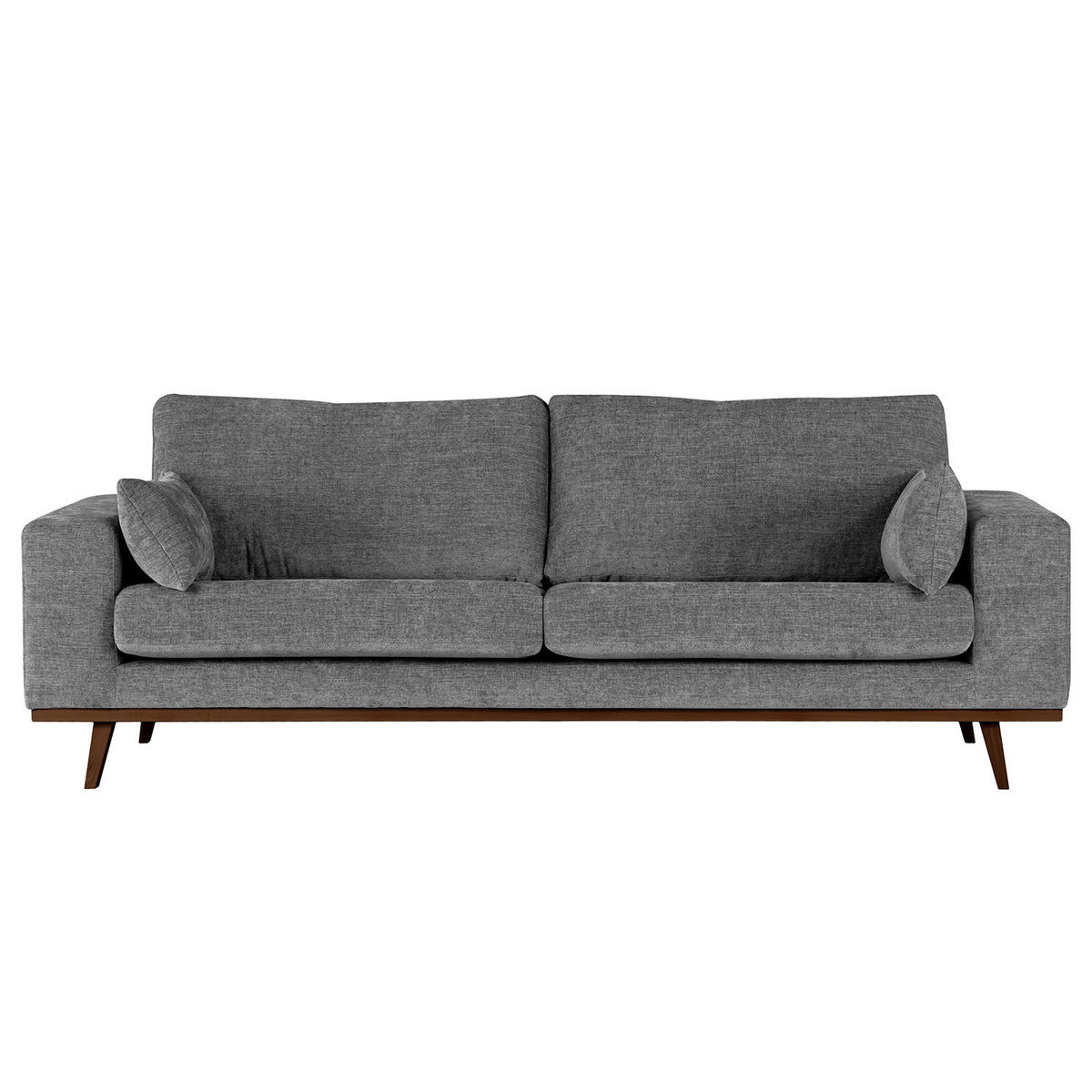 2-SITZER SOFA - Dunkelgrau/Buchefarben, Buchenholz/Textil (197/81/88cm) - home24