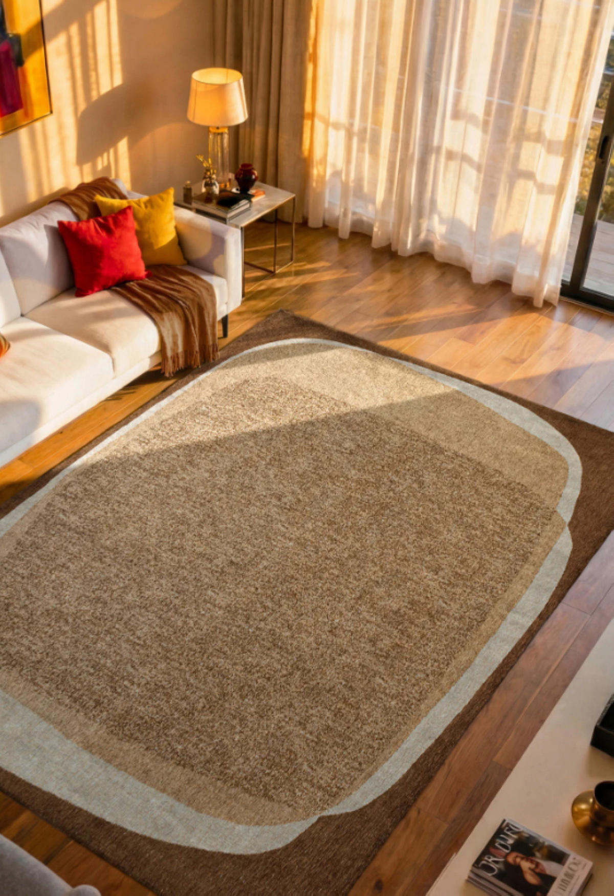 TEPPICH modern Flachgewebe AGATE Braun 170 x 240 cm - Braun, Textil (170/240cm) - Novatrend