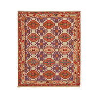 HANDWEBTEPPICH Sumak Shahsavan Beige 95/80 cm Schurwolle - Beige, Textil (80/95cm) - Looma