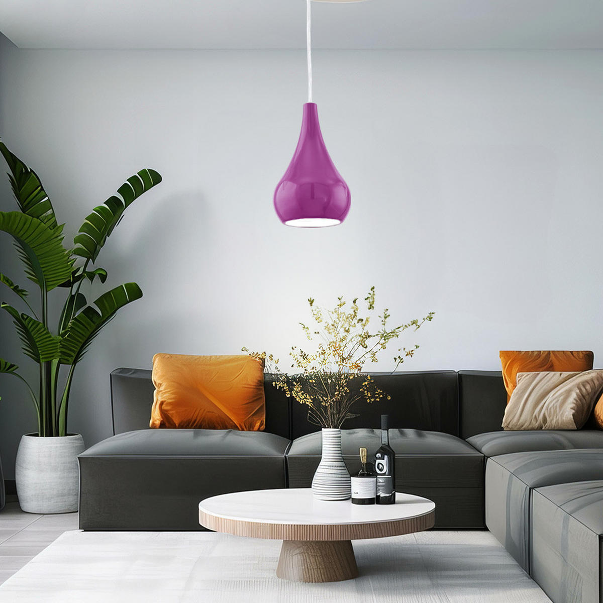 LED HÄNGELEUCHTE Nibbia Lila - Lila, Metall (11.5/11.5/110cm)