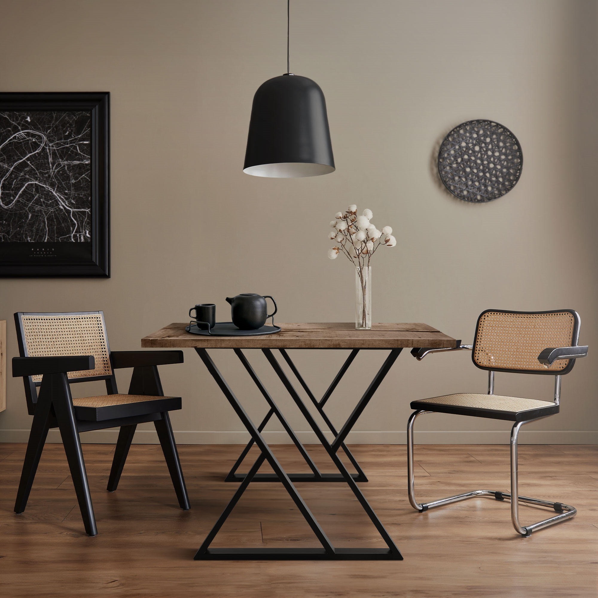 Thumbnail - Ml-Design Tischbeine, Schwarz, Metall, 69x6x72 cm, Esszimmer, Tische, Esstische, Tischsysteme